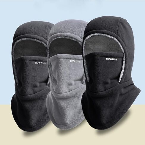 Fleece Balaclava Warm Face Mask Winter Thermal Windproof Motorcycle Ski Mask Headwear for Men Women in Saudi Arabia