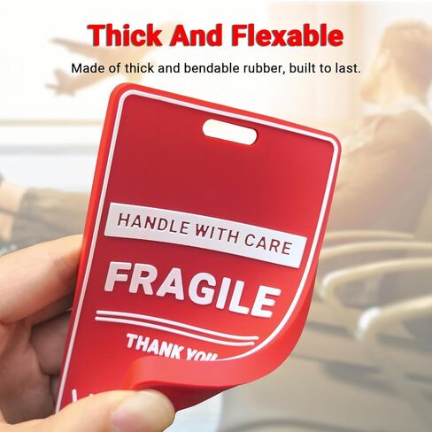 عبوتان من بطاقات الأمتعة الهشة مع بطاقة هوية الاسم، مقبض مع بطاقة العناية لحقيبة السفر أو الحقائب، بطاقة الأمتعة للنساء والرجال، سهلة التعرف عليها، (قطعتان) in Kuwait