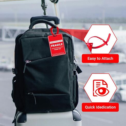 عبوتان من بطاقات الأمتعة الهشة مع بطاقة هوية الاسم، مقبض مع بطاقة العناية لحقيبة السفر أو الحقائب، بطاقة الأمتعة للنساء والرجال، سهلة التعرف عليها، (قطعتان) in Kuwait