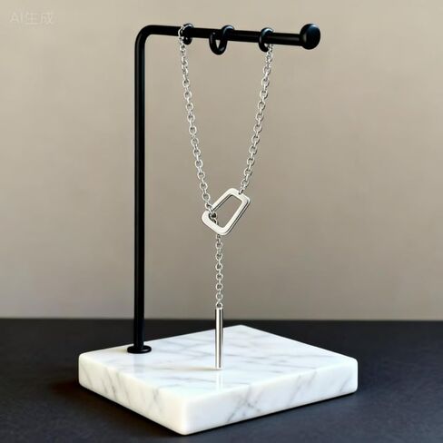 Long Slip Chain Necklace for Women, Silver Minimalist Y Shape Lariat Necklace Adjustable Collar Necklace Western Vintage Necklaces Jewelry Gifts for Women in Kuwait