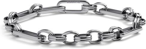 Elegatto Catena Premium 18K Gold Plated Chain Bracelet for Men & Women| Rectangular Link Stainless Steel with Seamless Hinge Clasp | Unisex Designer Jewelry in Saudi Arabia
