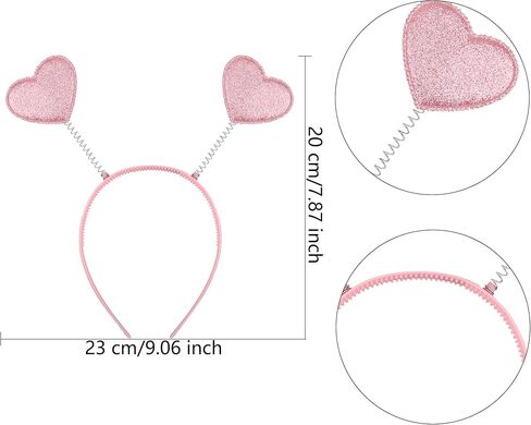 12 Pack Valentine's Day Heart Shaped Sequins Headband Valentine's Day Head tiara for Valentine's Day Holiday Wedding Birthday Party Favor Costume Accessories Photo Props in Saudi Arabia