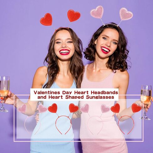 12 Pack Valentine's Day Heart Shaped Sequins Headband Valentine's Day Head tiara for Valentine's Day Holiday Wedding Birthday Party Favor Costume Accessories Photo Props in Saudi Arabia