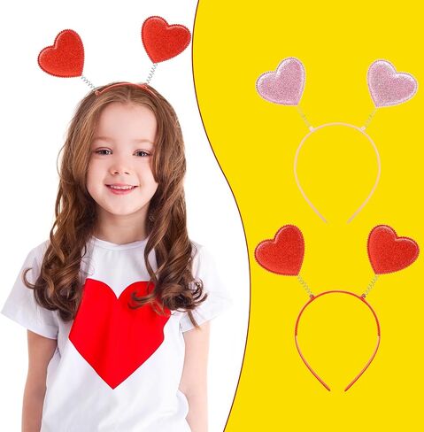 12 Pack Valentine's Day Heart Shaped Sequins Headband Valentine's Day Head tiara for Valentine's Day Holiday Wedding Birthday Party Favor Costume Accessories Photo Props in Saudi Arabia