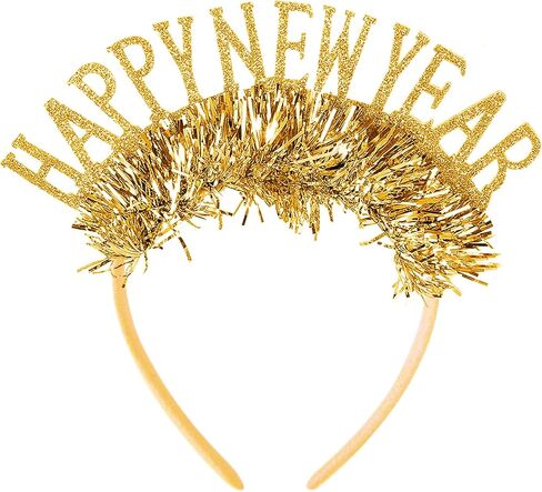 AIUPUOC 2026 Happy New Year Headband Silver Glitter Happy New Year Eve إكسسوارات الشعر للنساء البالغات in Kuwait