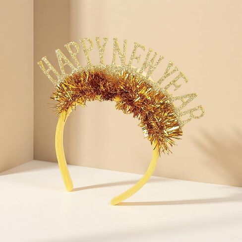 AIUPUOC 2026 Happy New Year Headband Silver Glitter Happy New Year Eve إكسسوارات الشعر للنساء البالغات in Kuwait