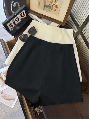 SHENHE Women's High Waisted Shorts Dressy Casual Zipper Back Office Work Shorts in Saudi Arabia