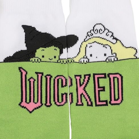 جوارب Bioworld Wicked Glinda and Elphaba النسائية الكاجوال مكونة من 4 قطع in Kuwait