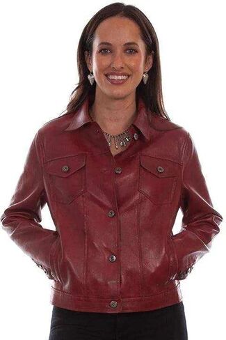 SCULLY Cognac Leather Womens Jean Jacket L1031 in Saudi Arabia