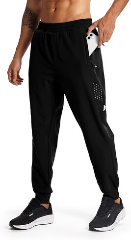 Men's Fleece Joggers Athletic Winter Warm Sweatpants Workout Gym Running Active Track Pants in Saudi Arabia