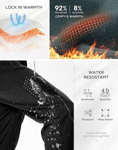 Men's Fleece Joggers Athletic Winter Warm Sweatpants Workout Gym Running Active Track Pants in Saudi Arabia