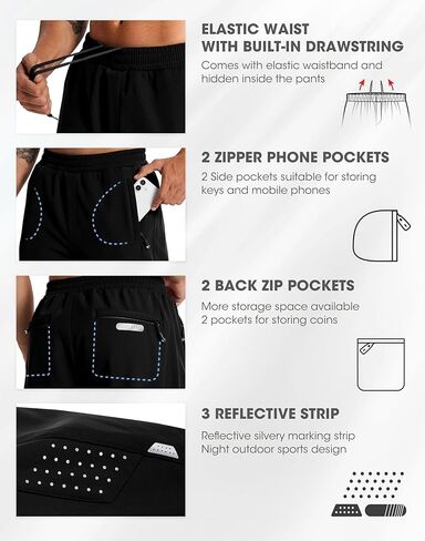 Men's Fleece Joggers Athletic Winter Warm Sweatpants Workout Gym Running Active Track Pants in Saudi Arabia