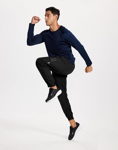 Men's Fleece Joggers Athletic Winter Warm Sweatpants Workout Gym Running Active Track Pants in Saudi Arabia