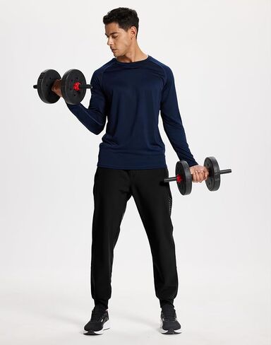 Men's Fleece Joggers Athletic Winter Warm Sweatpants Workout Gym Running Active Track Pants in Saudi Arabia