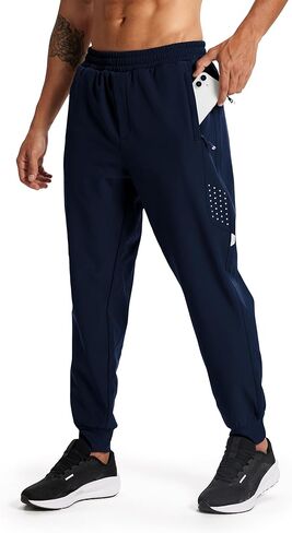 Men's Fleece Joggers Athletic Winter Warm Sweatpants Workout Gym Running Active Track Pants in Saudi Arabia