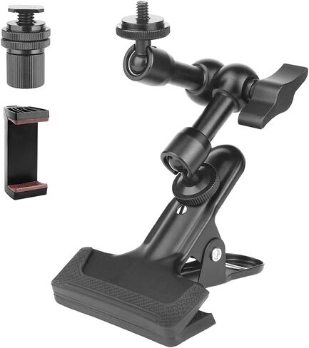 Super Clamp Double Camera Clamp, Super Clamp Camera Clamp Mount 360°Rotation Ball Head, Crab Plier Clip Bracket with Ballhead for Umbrella, Tripod, Light Stand, Photography Reflector in Kuwait