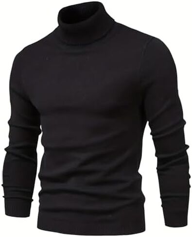 Men's Mock Turtleneck Sweater Slim Fit, Lightweight Thermal Pullover for Business Casual & Daily Wear in Saudi Arabia