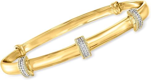 Ross-Simons Diamond Station Bangle Bracelet in 18kt Gold Over Sterling in Saudi Arabia