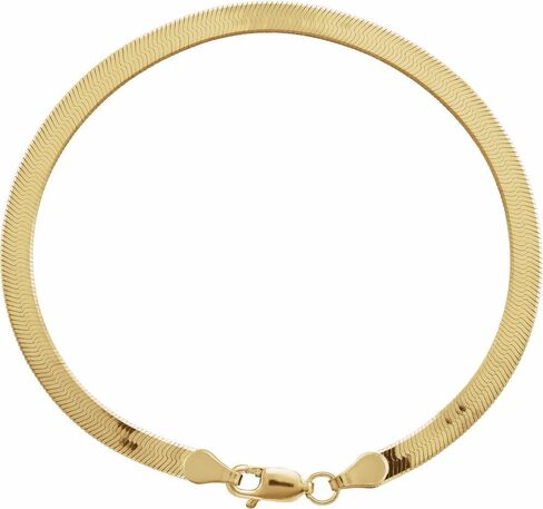 14K Yellow Gold 3.8mm Solid Flexible Herringbone Chain in Saudi Arabia