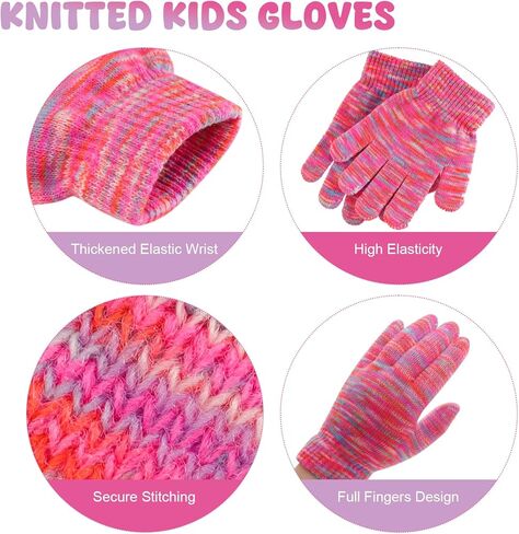 Kids Winter Hat Gloves Scarf Set Girls Toddler Beanie with Pom Knit Neck Warmer Mittens Fleece Lined Set in Saudi Arabia