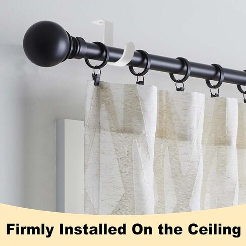 2 Pack Ceiling Curtain Rod Brackets, Sturdy Metal Curtain Rods Holders with Screws for 1 Inch Rod, Curtain Mounting Bracket for Ceiling Mount, Windows Drapes Curtains Hardware for Home Office in Saudi Arabia