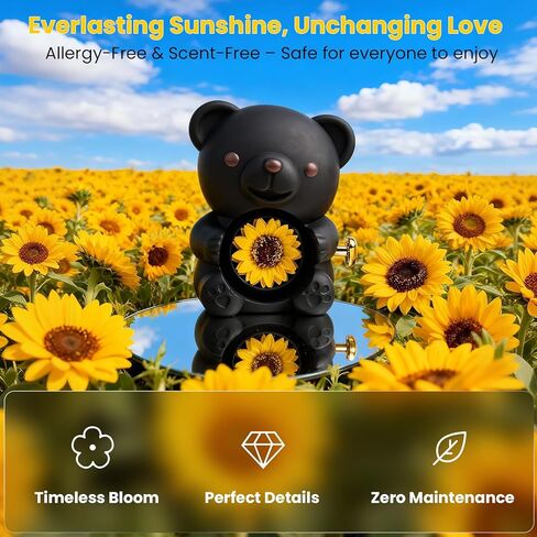 Sunflower Bear with Necklace Built-in Jewelry Box with Heart Necklace Elegant Gift for Girlfriend, Mom, Wife, Daughter, Sunflower Bear Gifts for Anniversaries, Birthday, Valentine's Day, Mother's Day in Kuwait