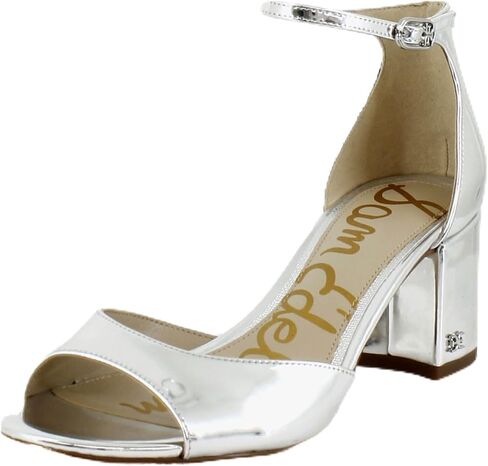 صندل Sam Edelman Viola عصري بحزام للكاحل مصنوع من الجلد العاجي ومقدمة مفتوحة وكعب عالي in Kuwait
