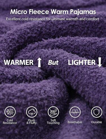 Fleece Pajamas Sets for Women - Warm Winter Cozy Fuzzy Lounge Sets Soft Comfy Long Sleeve 2 Peices Pj Sleepwear in Saudi Arabia