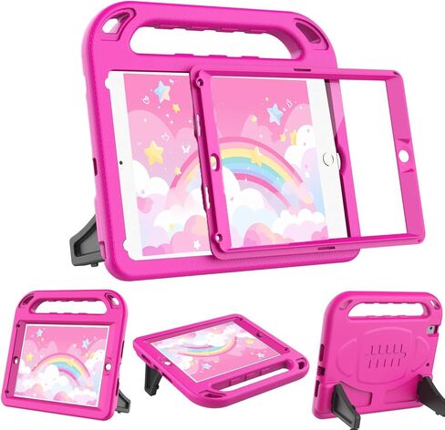 BMOUO Kids Case for iPad 6th/5th Generation (iPad 9.7-in, 2017/2018), Blue | iPad 9.7/Air 2 Case with Screen Protector, Shockproof Handle Stand iPad 6th 5th Generation Case for Kids in Kuwait