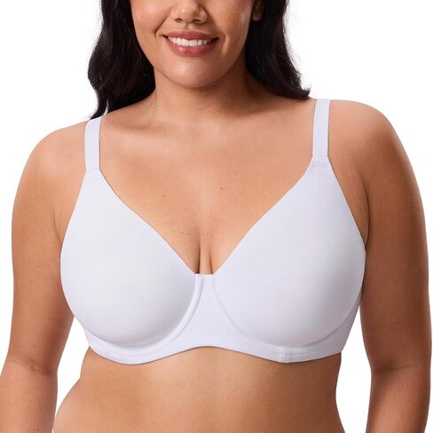 حمالات صدر نسائية من DELIMIRA ذات تغطية كاملة ومقاس كبير غير مبطنة تي شيرت Underwire حمالة صدر سلسة لتنعيم الظهر in Saudi Arabia