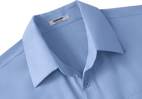 القمصان الكبيرة والطويلة القامة القامة للرجال زر قصير الأكمام أسفل القمصان غير الرسمية in Kuwait