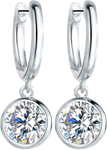 14K Gold 0.5/1ct Diamond Bubble Hoop Earrings for Women,D-Color VVS1 Round Drop Earrings,Gifts for Girlfriend in Saudi Arabia