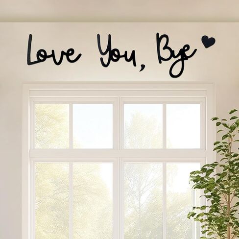 Love You Bye Sign Above Door Topper Decoration, Boho Farmhouse Wall Art Decor Stylish Living Room and Home Wall Decor Gift Hallway Entryway Door Valentine Decorations for Home in Kuwait