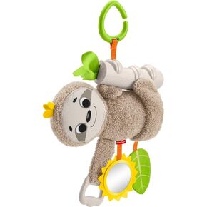Fisher-Price Baby Stroller Toy Sing & Go Purple Monkey Musical Sensory Plush with Crinkle & Clackers for Newborns from Birth+ in Saudi Arabia