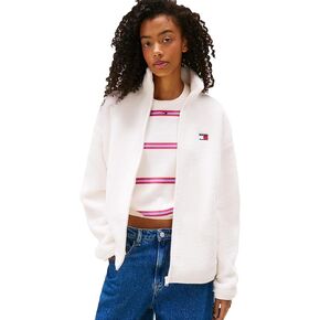 Tommy Jeans womens Lightweight Zip Through Teddy Jacket With Badge Logo in Kuwait