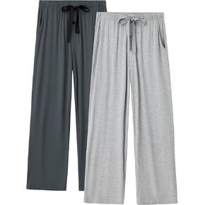 EA'S SECRET Men's Pajama Bottom Lightweight Rayon Made From Bamboo Pajama Pants for Mens Lounge Sweatpants with Pockets in Kuwait