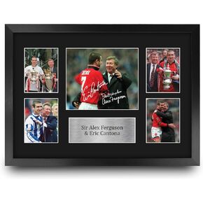 HWC Trading Sir Alex Ferguson & Eric Cantona Printed Memorabilia Signed Autograph Photograph Display for Football Fans and Supporters - 16" x 12" Framed in Saudi Arabia
