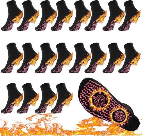 10Pairs Tourmaline Thermal Circulation Magnetic Self-heating Shaping Socks,Foot Massage Slimming Health Sock for Men Women in Saudi Arabia
