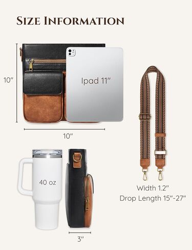 Yarnic Crossbody Bags for Women, Multi Pocket Crossbody Purse Vegan Leather Shoulder Handbags with Guitar Strap in Saudi Arabia