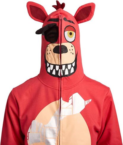 سترة بغطاء رأس للرجال من Bioworld Five Nights at Freddy's Foxy Character بسحاب كامل in Kuwait