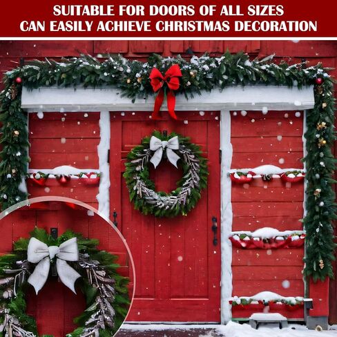 4 Set Large Front Door Garland Hanger Heavy Duty Cast Iron 33 lb Door Garland Hanger Self Adhesive Hook No Nails Screws for Christmas Door Wreath Garland (Black) in Saudi Arabia