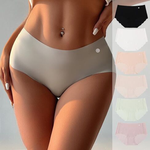 6-Pack Women Triangle Underwear Set, Ultra-Thin Seamless One-Piece Invisible No-Show Comfort, Breathable and Skin-Friendly in Saudi Arabia