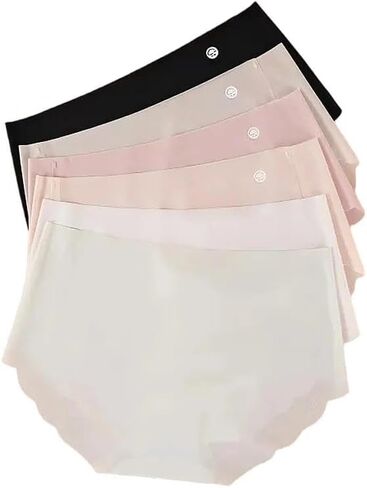 6-Pack Women Triangle Underwear Set, Ultra-Thin Seamless One-Piece Invisible No-Show Comfort, Breathable and Skin-Friendly in Saudi Arabia