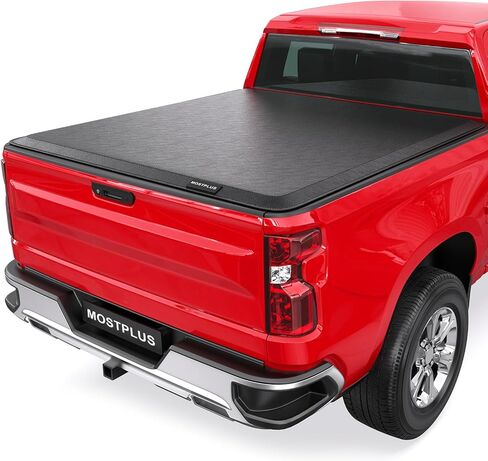 MostPlus من الألياف الزجاجية TRI طية الغطاء القاسي سرير الشاحنة المتوافقة مع 1988-2002 CHEVY GMC C1500 C2500 C3500 Fleetside 6.5 قدم (78.8 بوصة)-سرير 3 أضعاف in Kuwait