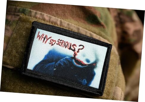 Why So Serious Joker Morale Patch | Tactical Morale Patches by Redheaded Productions | Super Hero Patches for Your Plate Carrier, Backpack, hat and Tactical Gear | 2x3 Edgy Hook and Loop Patches in Saudi Arabia