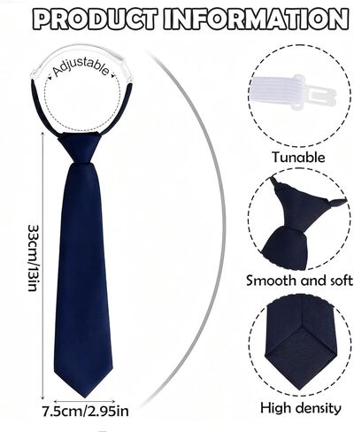 Navy Blue Skinny Tie for Men, Adjustable Necktie for Girls/Boys, Pre Tied Neck Ties for Women/Men, Dark Mens Navy Blue Tie for School Uniforms Cosplay Graduation Supplies in Saudi Arabia