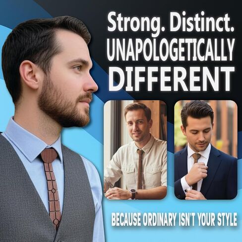 Splinter'd Moon Handcrafted Wood Tie – Made in USA – Reclaimed Wood, Wool-Backed Flexible Design, Adjustable Satin Strap, Lightweight 2 oz Wooden Necktie for Men, Unique Grain Pattern in Saudi Arabia