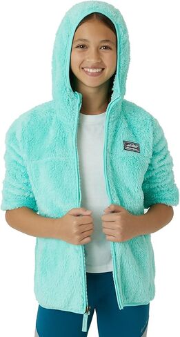 Eddie Bauer Kids’ Jacket – Kids’ Full Zip Ultra Soft Sherpa Fleece Hoodie Sweatshirt Boys for Girls (5-16), Size Large (14), Aqua, (ERU00HD810A-AQU-L) in Saudi Arabia