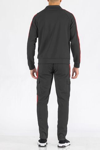 Men’s Tracksuit Set – 2 Piece Outfit Print Full Zip Up Jacket Pullover Sweatshirt Drawstring Waistband Sweatpants in Saudi Arabia