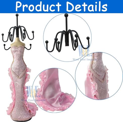 Generic Jewelry Mannequin Stand Dress Mannequin Necklace Bracelet Display Holder Organizer (Pink) in Saudi Arabia
